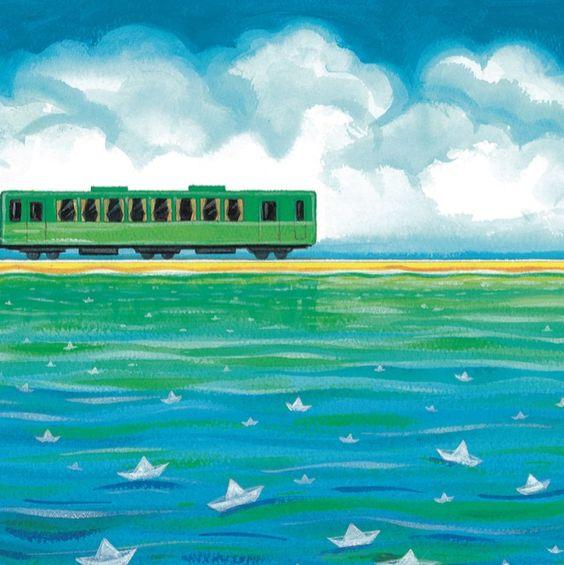 【零基础油画】几米漫画里温暖的海.