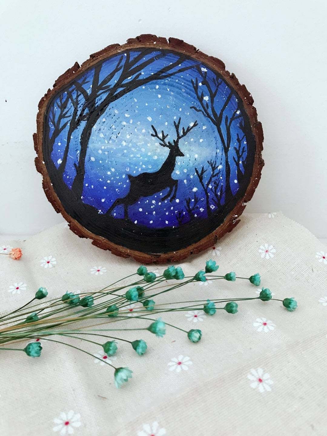 木板装饰画把故事封存在年轮里赠迷你画架